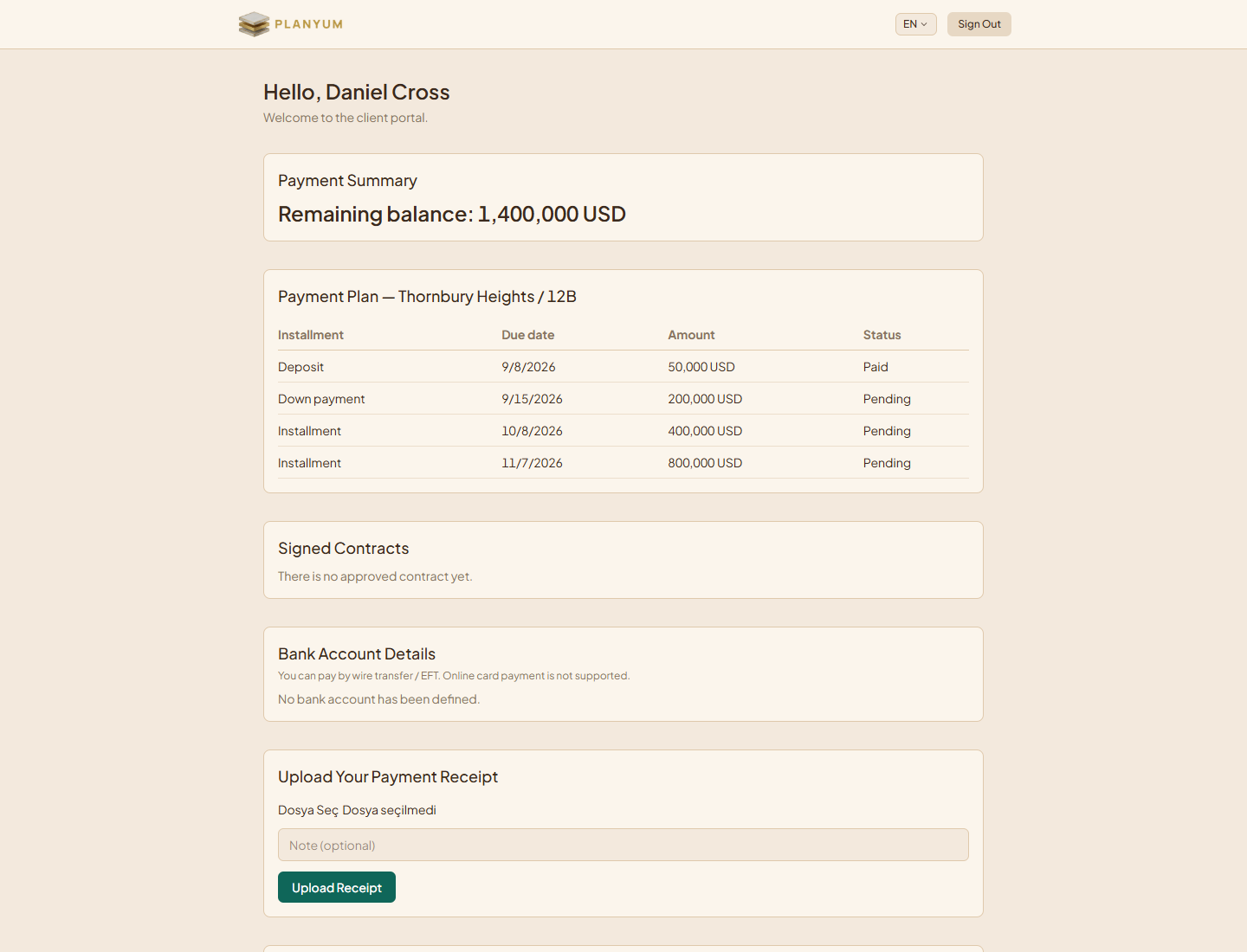 Let your customer follow along from their own portal